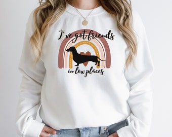 Dachshund Shirt, Funny Gift for Dachshund Lover, Retro Vintage Dachshund, Dachshund Mom, Wiener Dog Shirt, I've Got Friends In Low Places