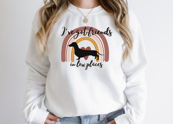Dachshund Shirt, Funny Gift for Dachshund Lover, Retro Vintage Dachshund, Dachshund Mom, Wiener Dog Shirt, I've Got Friends In Low Places