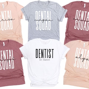 Camisa de escuadrón dental personalizada, regalo para dentista, camisa de dentista, camisa dental, camisa dental personalizada, camisas de equipo dental, camisa de estudiante de odontología