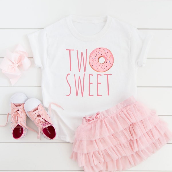 Two Sweet Donut Birthday Shirt, 2nd Birthday Shirt, Donut Birthday T Shirt, Second Birthday Shirt, Donut Birthday Party, Girl Birthday Shirt