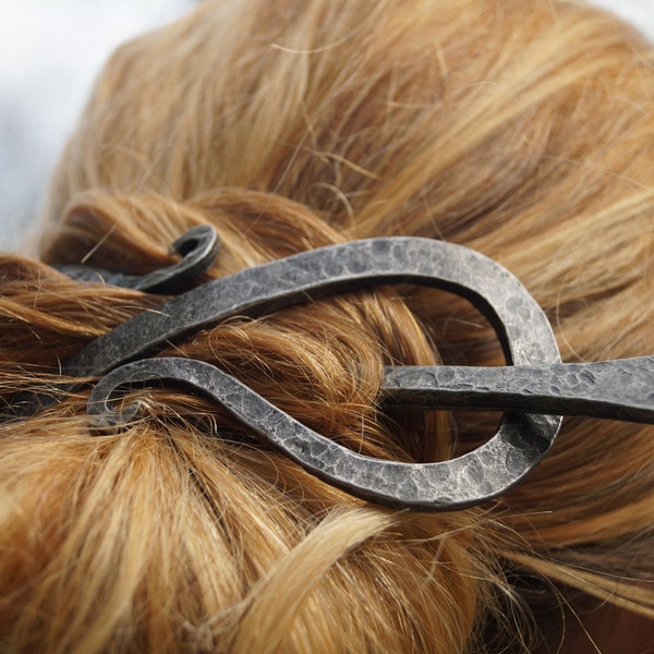 Épingles à cheveux Celtique / Viking en spirale - Grande pince à cheveux représentant l'infini - Cadeau d'anniversaire pour femme, pour elle