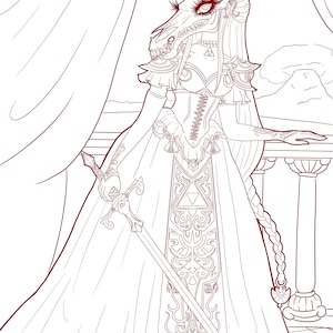 Princess Zelda Legend of Zelda Coloring Sheet