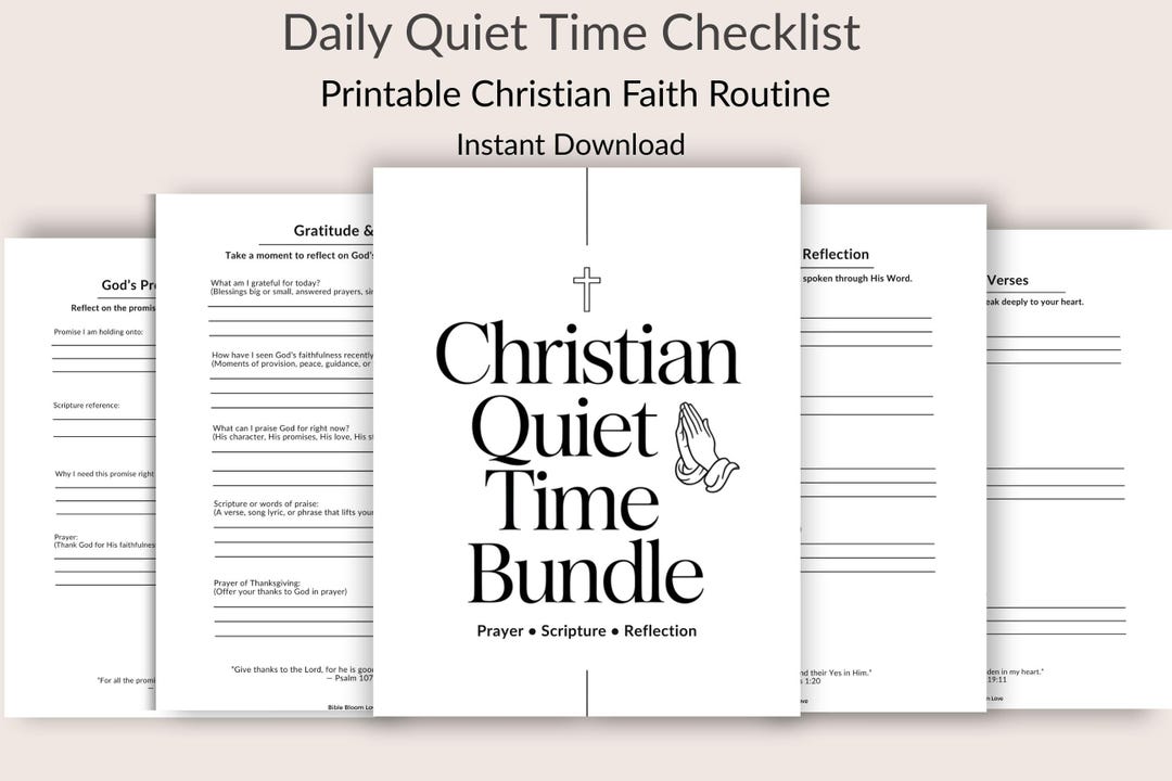 Daily Quiet Time Checklist Printable, Christian Devotional Pages ...