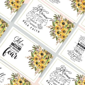 Cartões de versículos bíblicos para impressão | Conjunto de 8 ~ Tamanho 4X6 ~ Cartões inspiradores | Cartões de escrituras digitais Flores-A -B16