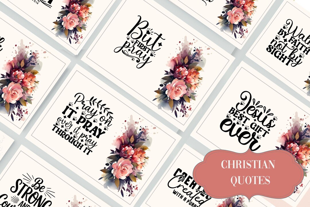 Bible Verse Cards Printable | Set of 12~size 4x6~inspirational Cards ...
