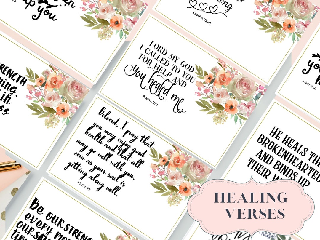 Bible Verse Cards Printable | Set of 12~size 4x6~inspirational Cards ...
