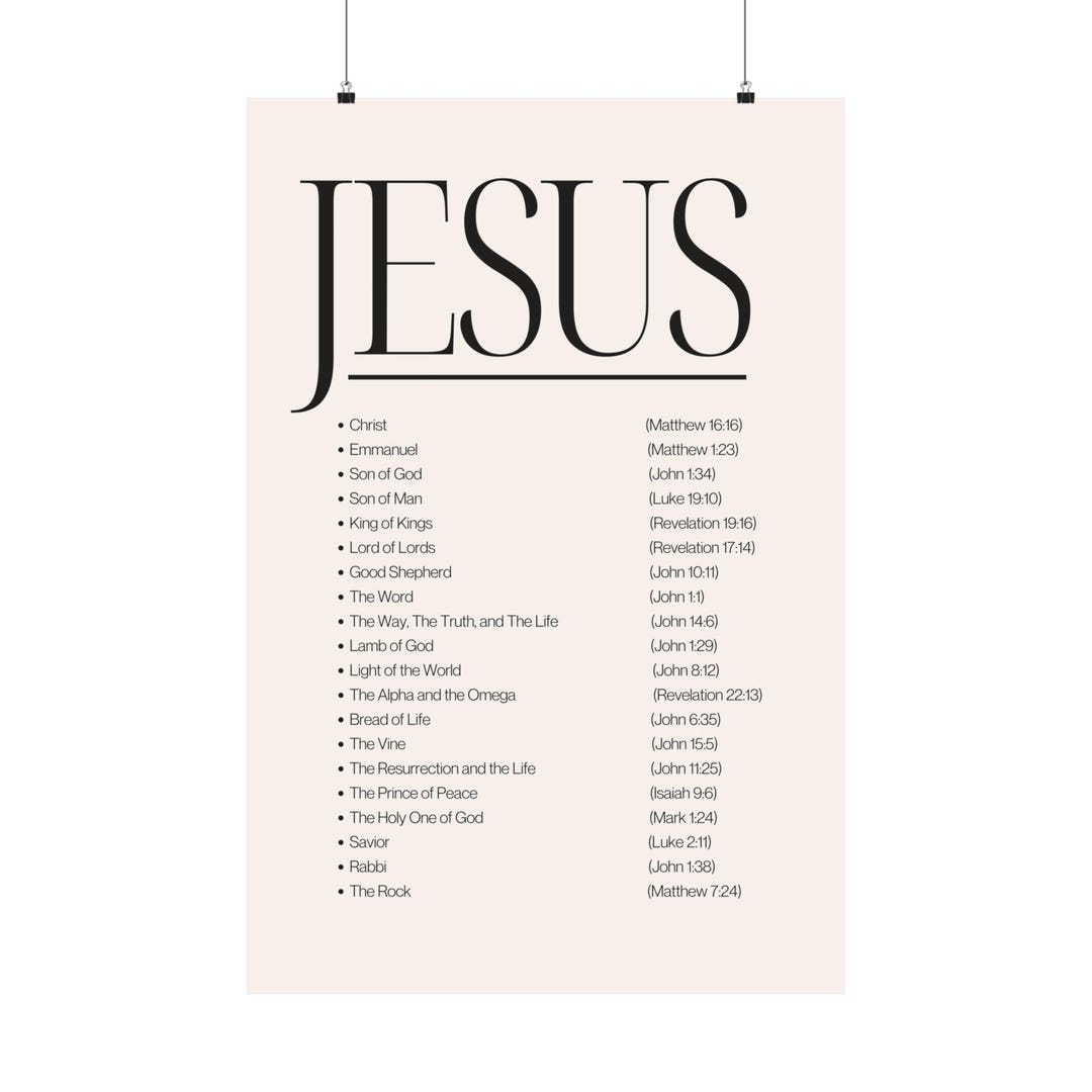 Names of Jesus Poster Art Print, Christian Scripture Wall Decor, Bible ...