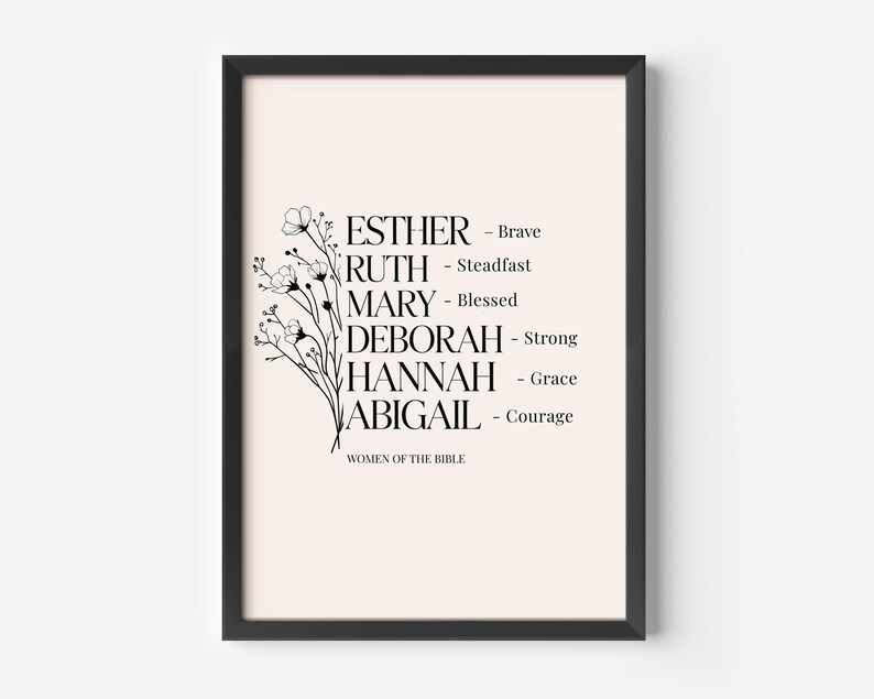 Women of the Bible Printable Wall Art – Minimalist Christian Decor - Etsy