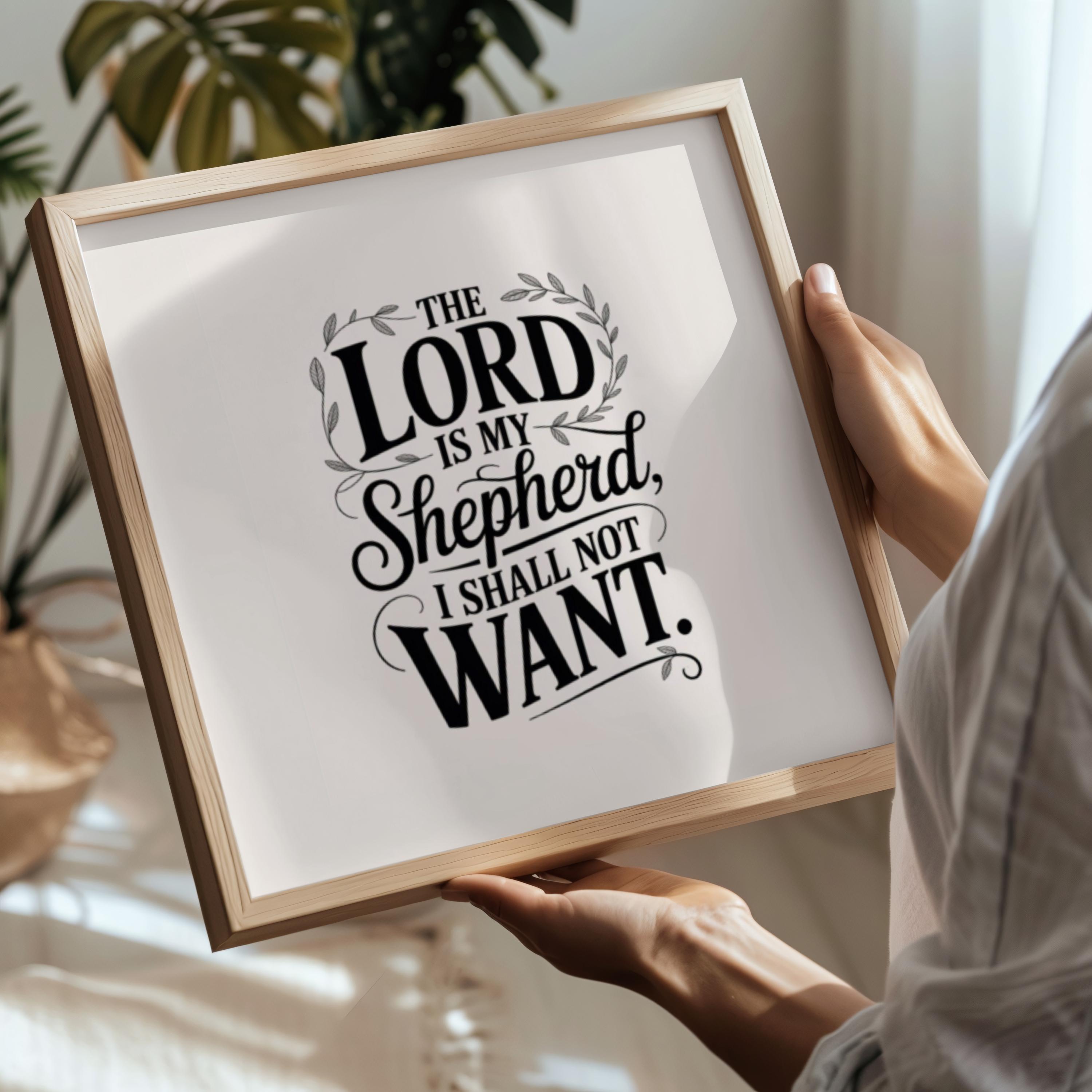 The Lord is My Shepherd” Christian Wall Art Print – Psalm 23 Scripture ...