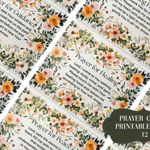 Prayer Cards Printable | Set of 12~Size 3 1/3&quot; x 4&quot; (in.)~Inspirational Cards | Digital Download