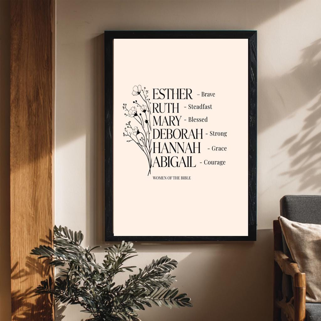 Women of the Bible Printable Wall Art – Minimalist Christian Decor - Etsy