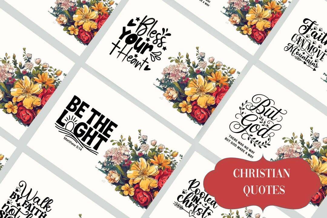 Bible Verse Cards Printable | Set of 12~size 4x6~inspirational Cards ...