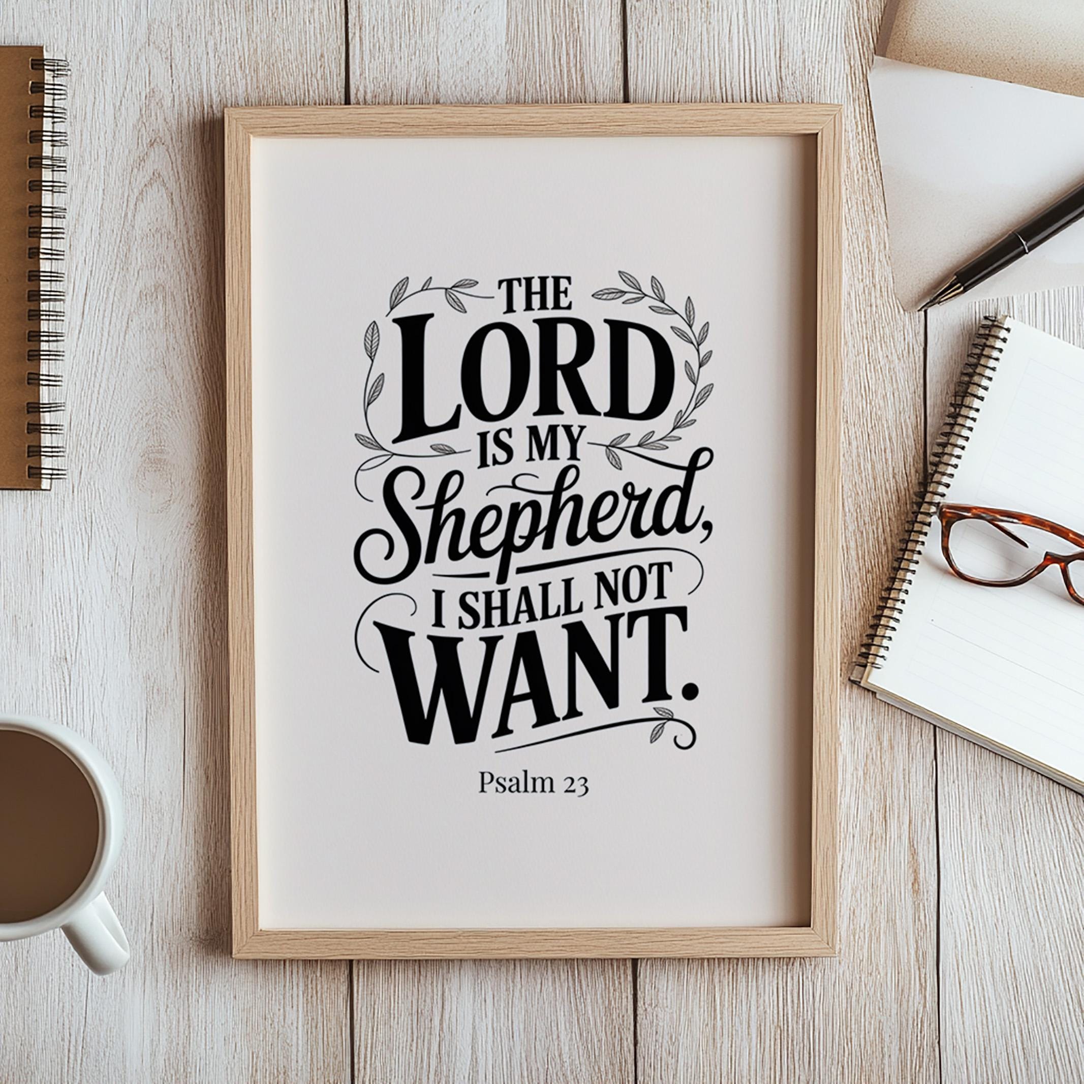 The Lord is My Shepherd” Christian Wall Art Print – Psalm 23 Scripture ...