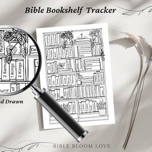 Bible Bookshelf Printable, Bible Book Tracker Printable, Bible Tracker, Bible Journal| Bible Checklist Coloring