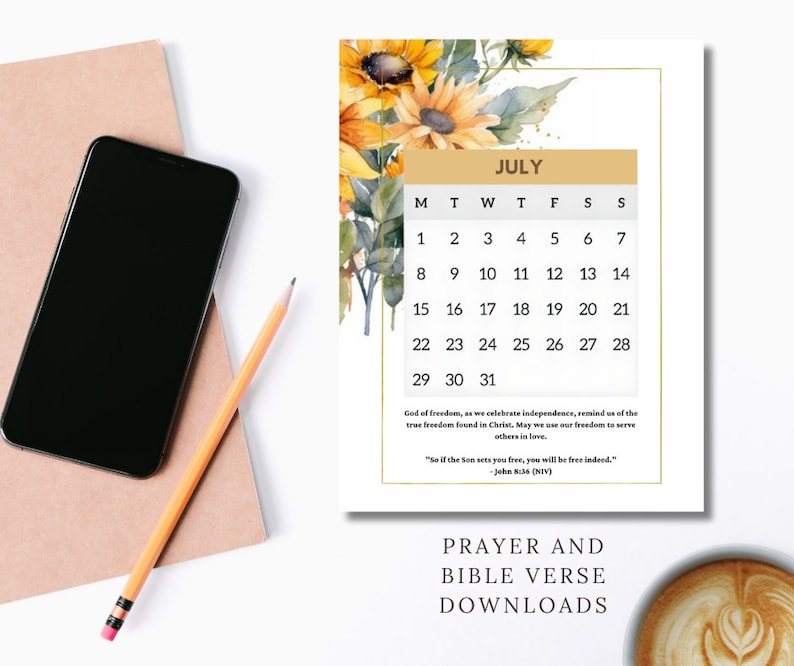 2024 Wall Calendar, 2024 Scripture Calendar, Bible Verse Calendar, 2024