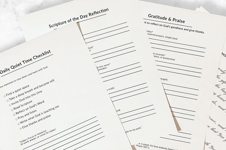 Daily Quiet Time Checklist Printable, Christian Devotional Pages ...