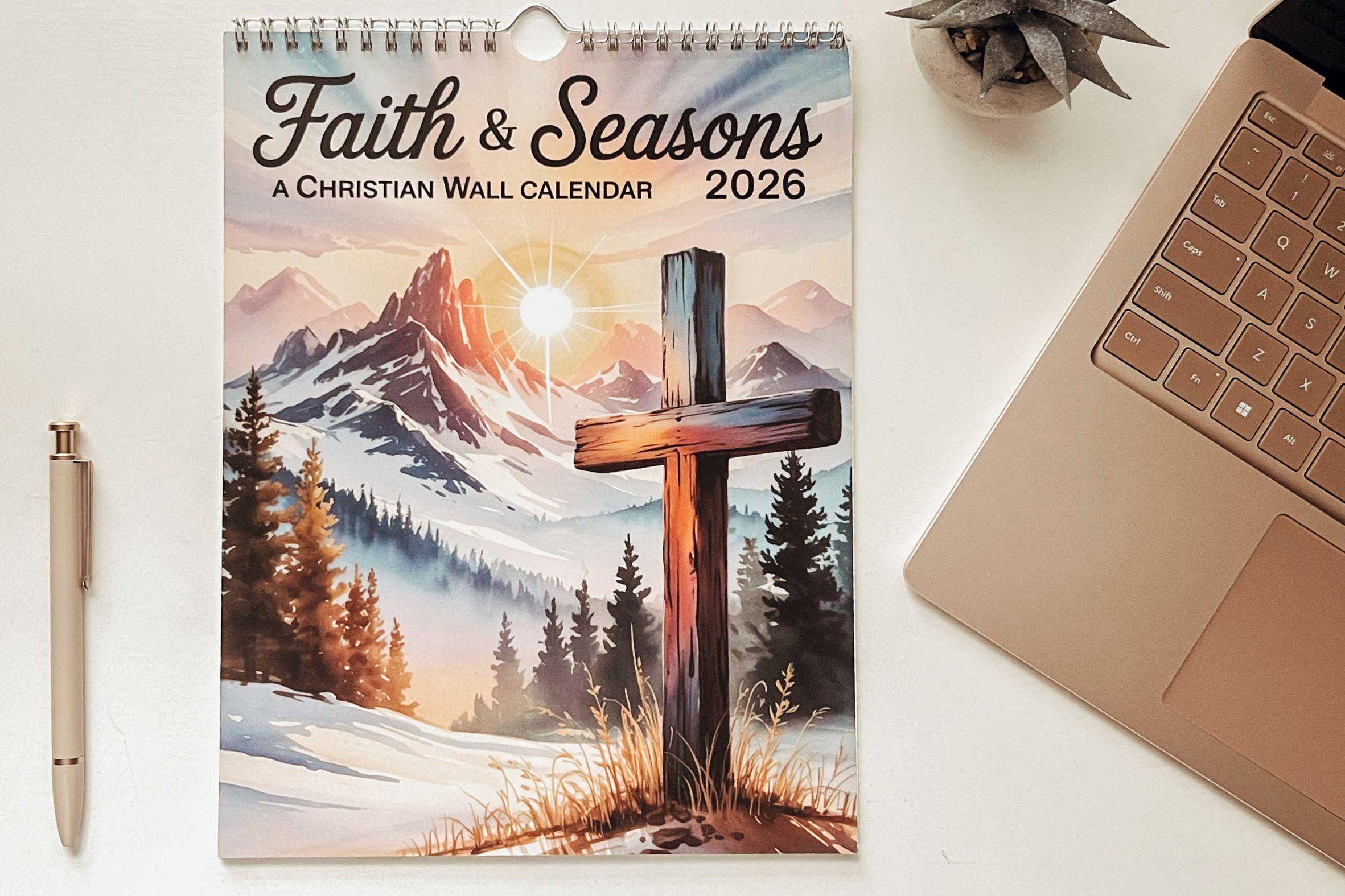 2026 Christian Wall Calendar | Bible Verse Monthly Scripture Calendar ...