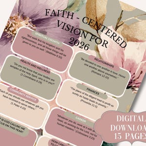 Christian Vision Board Vorlage, glaubensbasierte Vision Board, Vorlage, Ziele, druckbare Vision Board, christlicher Zielplaner