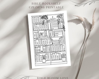 Bible Book Tracker Printable, Bible Bookshelf Printable, Bible Tracker, Bible Journal| Bible Checklist Coloring