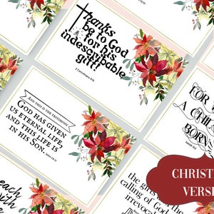 Tarjetas de versículos bíblicos imprimibles para Navidad / Juego de 6 ~ Tamaño 4X6 ~ Tarjetas inspiradoras / Tarjetas de las Escrituras imprimibles / Navidad digital -07
