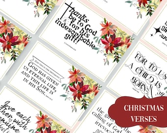 Printable Bible Verse Cards Christmas | Set of 6~Size 4X6~Inspirational Cards | Printable Scripture Cards | Digital Christmas -07