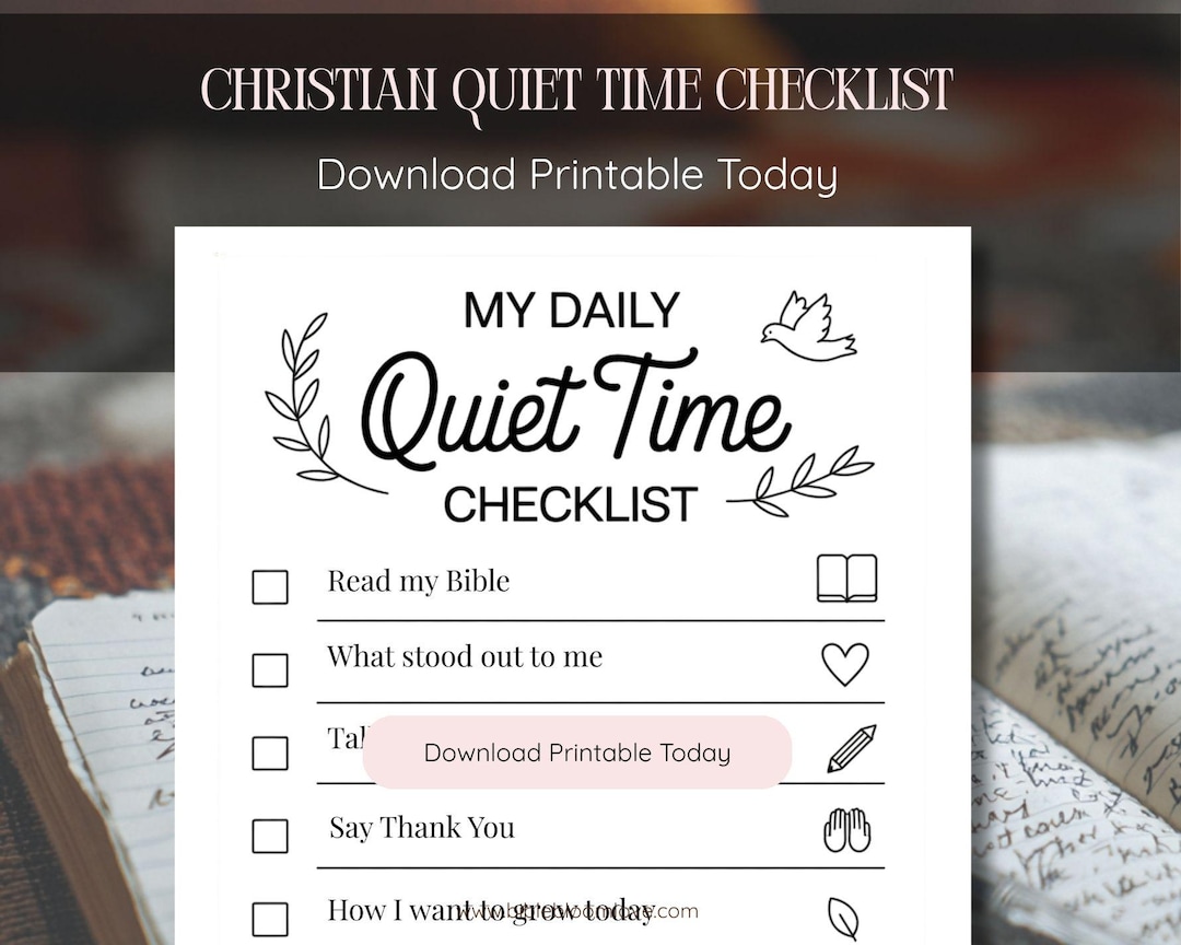 Christian Quiet Time Checklist Printable | Daily Bible Study Routine ...