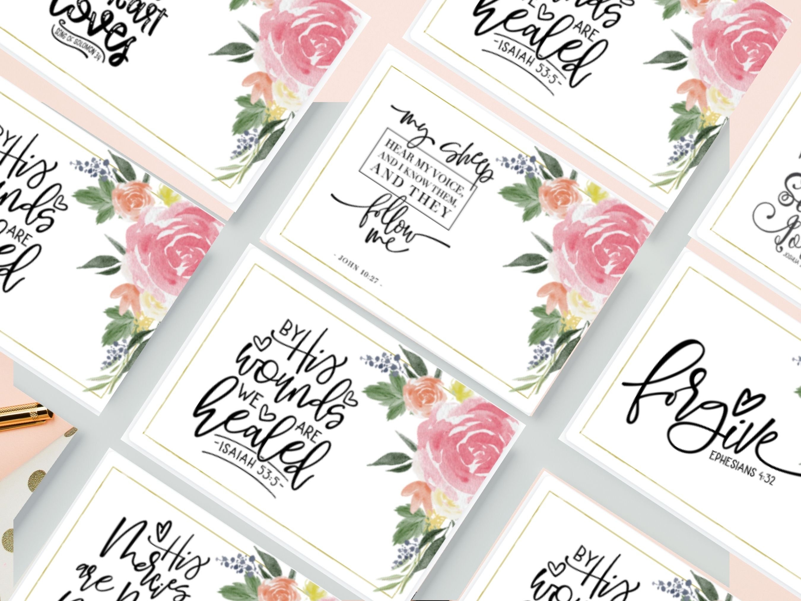 Bible Verse Cards Printable Set of 12size 4x6inspirational - Etsy