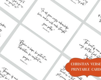 50 Verse Cards  | Scripture Cards | Printable Template | Encouraging Verse | Bible Memory Verse |Mini Scripture Cards | Digital Printable