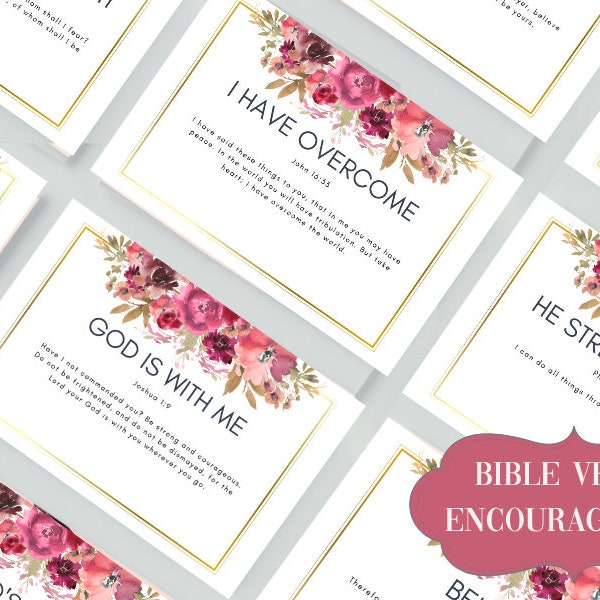 Encouragement Bible Verse Cards Printable  | Inspirational Cards | Digital Download Scripture Cards -09