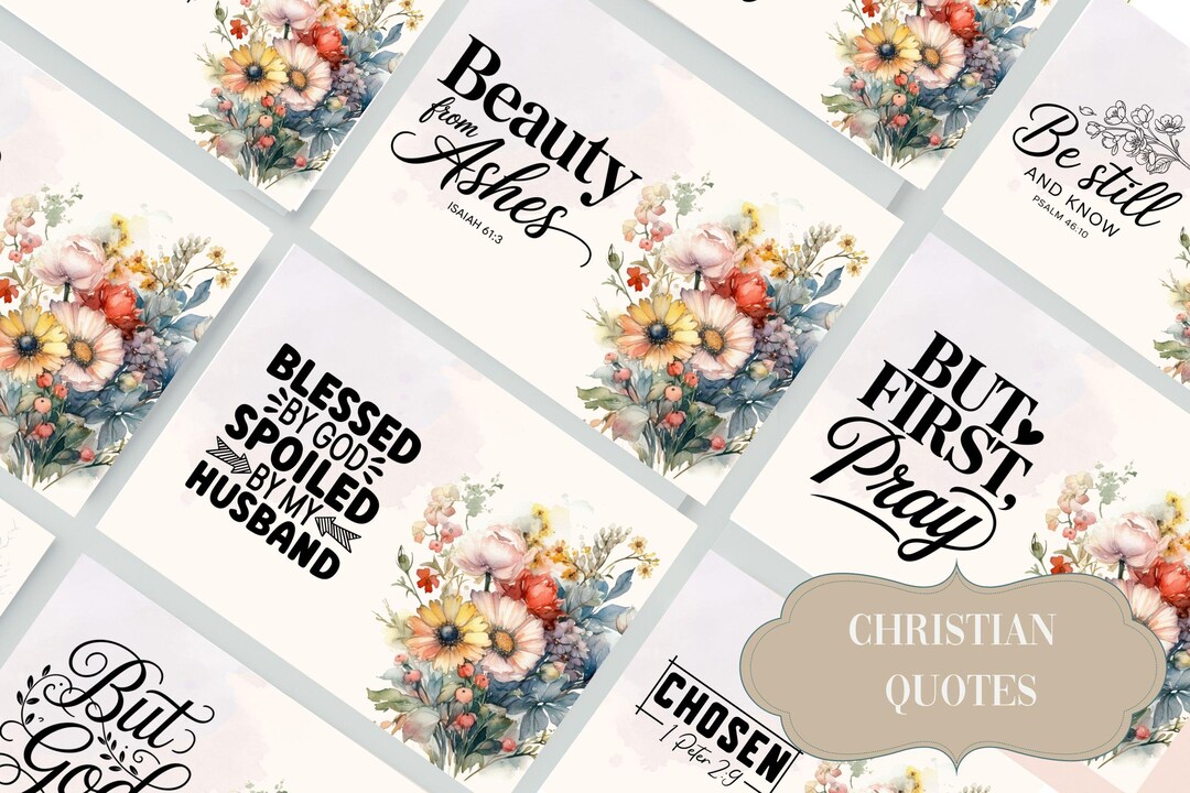 Bible Verse Cards Printable | Set of 12~size 4x6~inspirational Cards ...