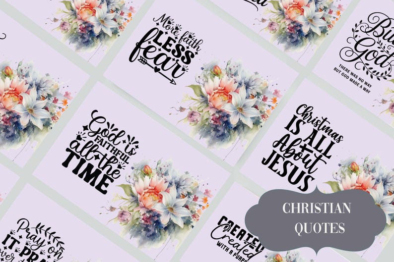 Bible Verse Cards Printable | Set of 12~size 4x6~inspirational Cards ...