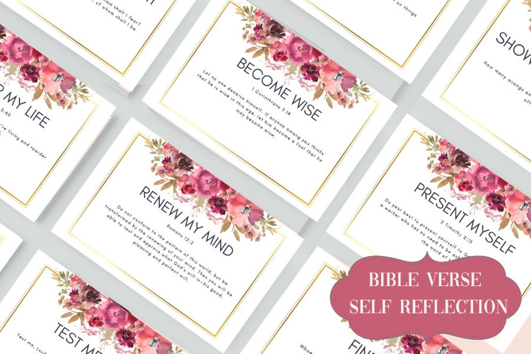 Self Reflection Bible Verse Cards Printable Inspirational Cards Digital