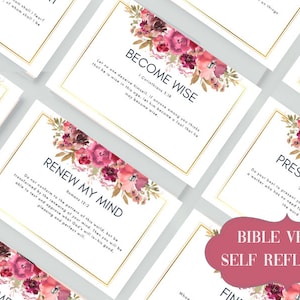 Selbstreflexion Bibelverskarten druckbar | Inspirierende Karten | Digitaler Download Schriftkarten