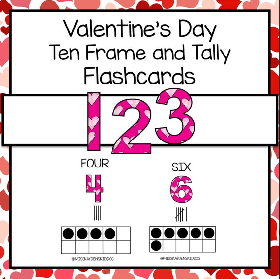 Printable Valentine's Day Ten Frame and Tally Flashcards