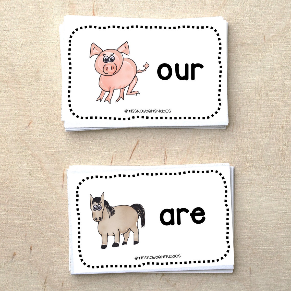 Printable Farm Animal Kindergarten Dolch Sight Words Etsy