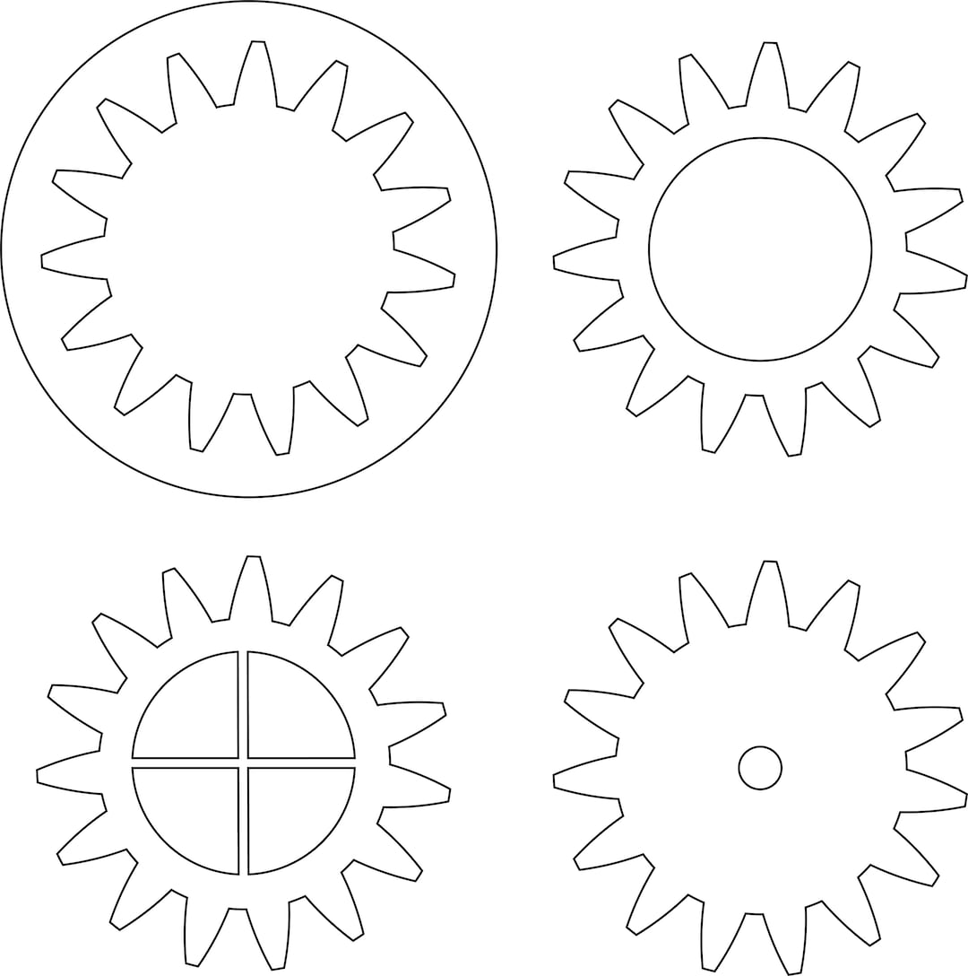 Gears Vector File for Laser Cutting or in Cnc Machines, Dxf, Svg, Png ...