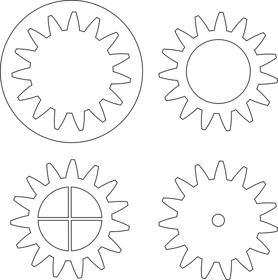 Gears Vector File for Laser Cutting or in Cnc Machines Dxf Etsy