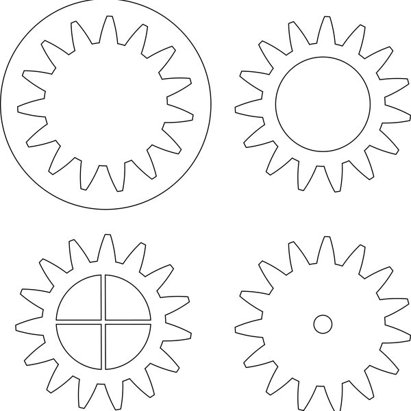 gears vector file for laser cutting or in cnc machines, dxf, svg, png, ai files.