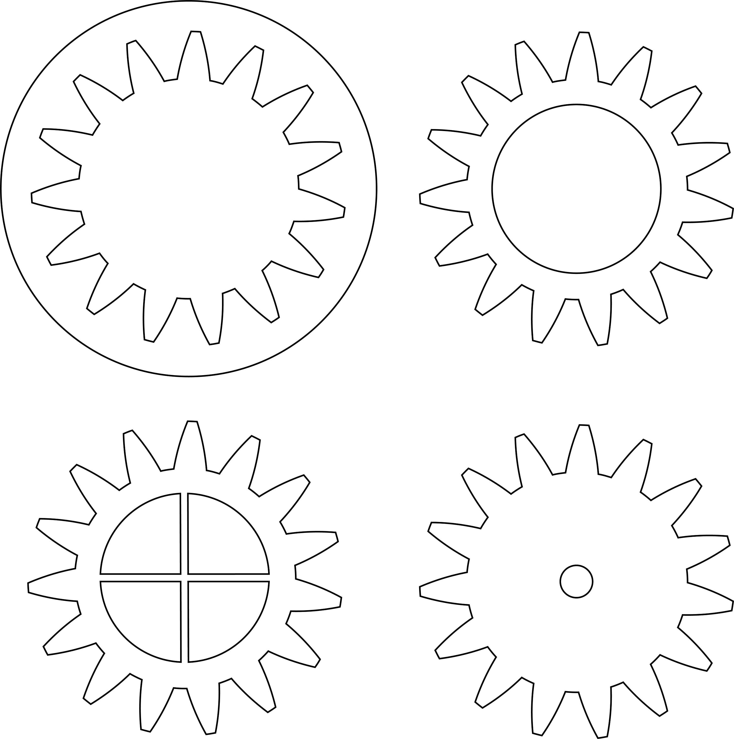 Gears Vector File for Laser Cutting or in Cnc Machines, Dxf, Svg, Png
