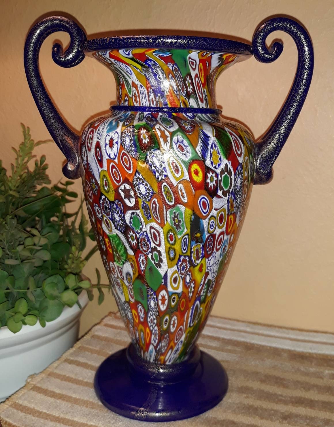 Signed Vintage Gambaro and Poggi Millifiori Murano Vase - Etsy