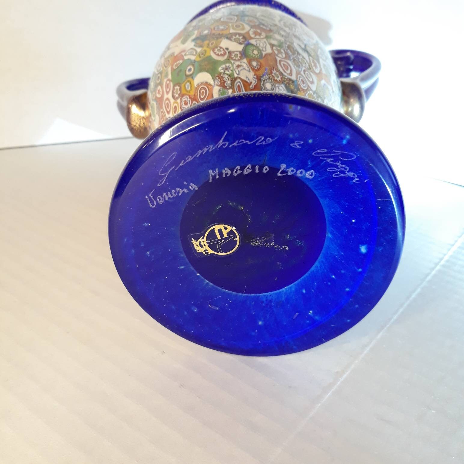 Signed Vintage Gambaro and Poggi Millifiori Murano Vase - Etsy