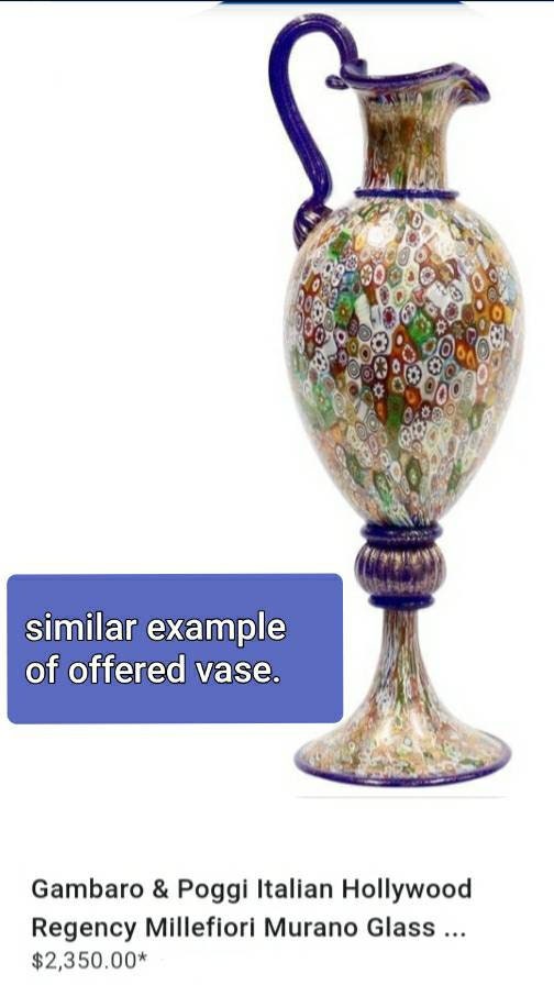 【美品】Gambaro&Poggi Murano ガラスベース　イタリア製 美品】Gambaro & Poggi Murano ガラス ベース イタリア製 Signed