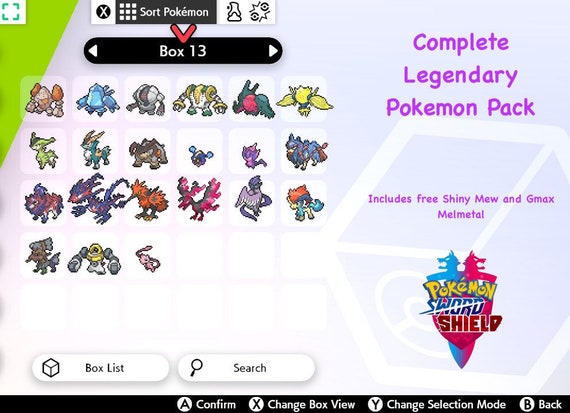 Pokemon Sword And Shield Shiny 6iv Legendary Pack Includes Etsy