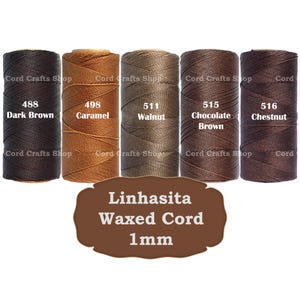 Linhasita 1mm Waxed Polyester Cord, Waxed Thread, Macrame, Leather Sewing, Beading String, Wax Cord, Knotting String, Micro Macrame Thread