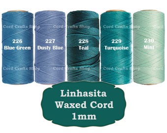 Linhasita 1mm Waxed Polyester Cord, Waxed Thread, Macrame, Leather Sewing, Beading String, Wax Cord, Knotting String, Micro Macrame Thread