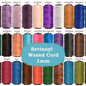 15 Meters Settanyl Waxed Polyester Cord 1mm, Macrame Cord, Highly Waxed Thread, Beading Thread, Micro Macrame String, Macrame Knotting Cord