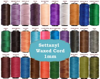 15 meter met settanyl gewaxt polyester koord 1 mm, macramékoord, sterk gewaxte draad, rijgdraad, micromacramékoord, macraméknoopkoord