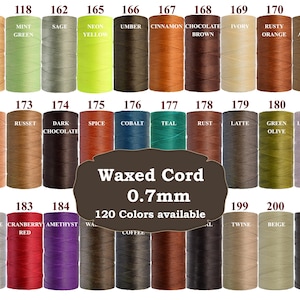 15 Meters Waxed Cord 0.7mm, Macrame Cord, Beading Thread, Micro Macrame String, Waxed Thread Friendship Bracelet Cord, Knotting Cord