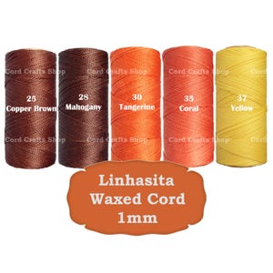 Linhasita 1mm Waxed Polyester Cord, Waxed Thread, Macrame, Leather Sewing, Beading String, Wax Cord, Knotting String, Micro Macrame Thread