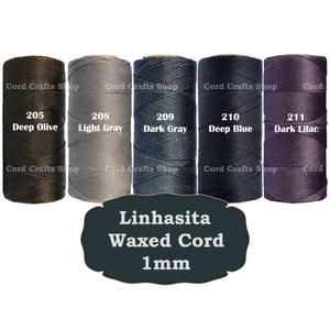 Linhasita 1mm Waxed Polyester Cord, Waxed Thread, Macrame, Leather Sewing, Beading String, Wax Cord, Knotting String, Micro Macrame Thread